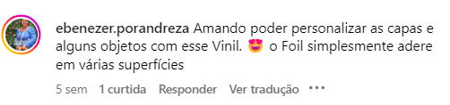 Comentário de aluna sobre as aulas de filme de recorte 1